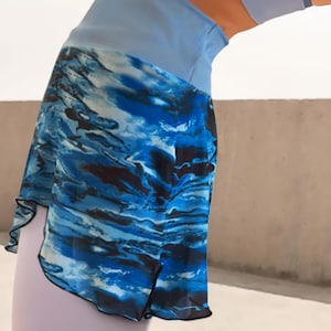 Tidal Blue Mesh Audrey Booty Shawl, Lightweight Layering Skirt