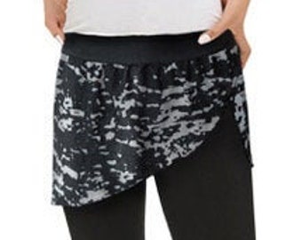 Black Burnout Lauren Booty Shawl, pixie skirt, shirt extender, layering skirt, yoga pants, hip wrap