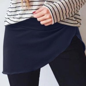 Navy Lauren Booty Shawl, layering skirt, yoga skirt with pocket, pixie skirt, shirt extender, leggings skirt