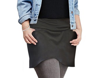 Audrey Black Ponte Booty Shawl, shirt extender, pixie skirt, layering skirt, yoga pants, hip wrap