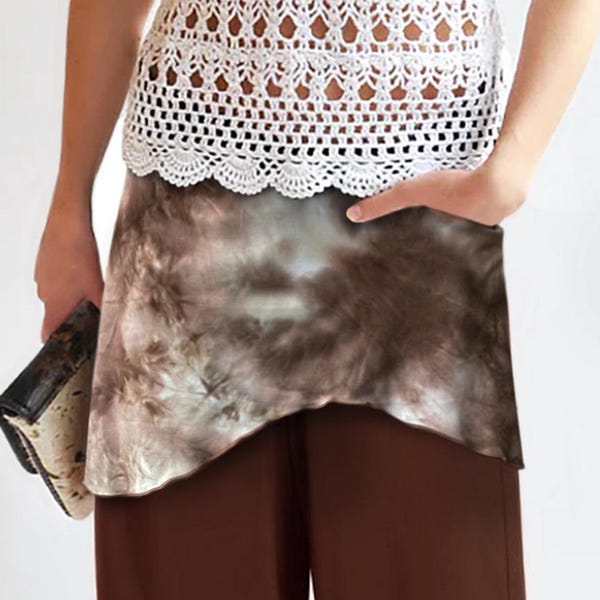Cocoa tie dye Audrey Booty Shawl Hip Wrap, Yoga Skirt with kangaroo pockets