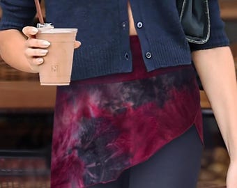 Tie Dye Lauren Booty Shawl: Layering Skirt, Shirt Extender with pockets