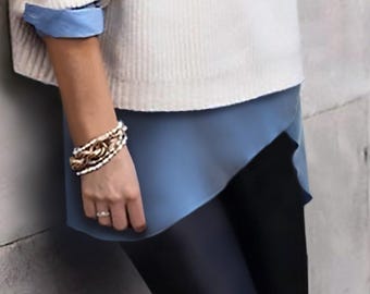 Sky Blue  Lauren Booty Shawl yoga skirt and layering skirt with pocket