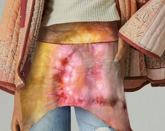 Xale Audrey Booty Tie Dye Rosa Peônia: Saia em camadas, extensor de camisa
