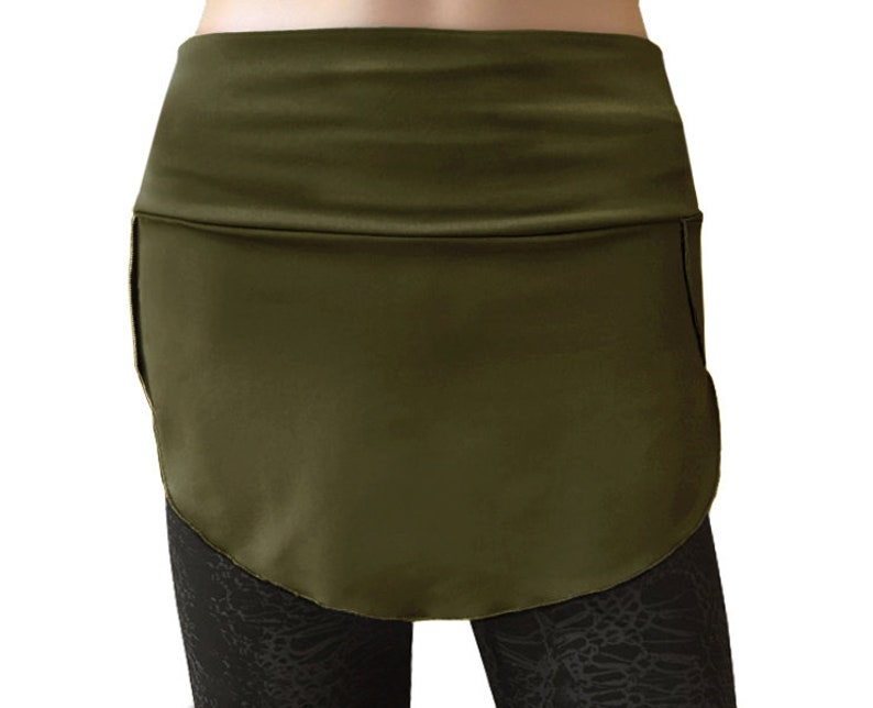 layering skirt leggings, shirt extender NEW FABRIC: Isabella in Olive Ponte Booty Shawl yoga pants festival skirt yoga skirt