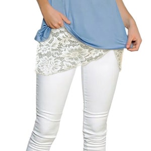 Ivory Lace Stella Booty Shawl, shirt extender, layering skirt, yoga pants, yoga skirt, festival skirt, image 5