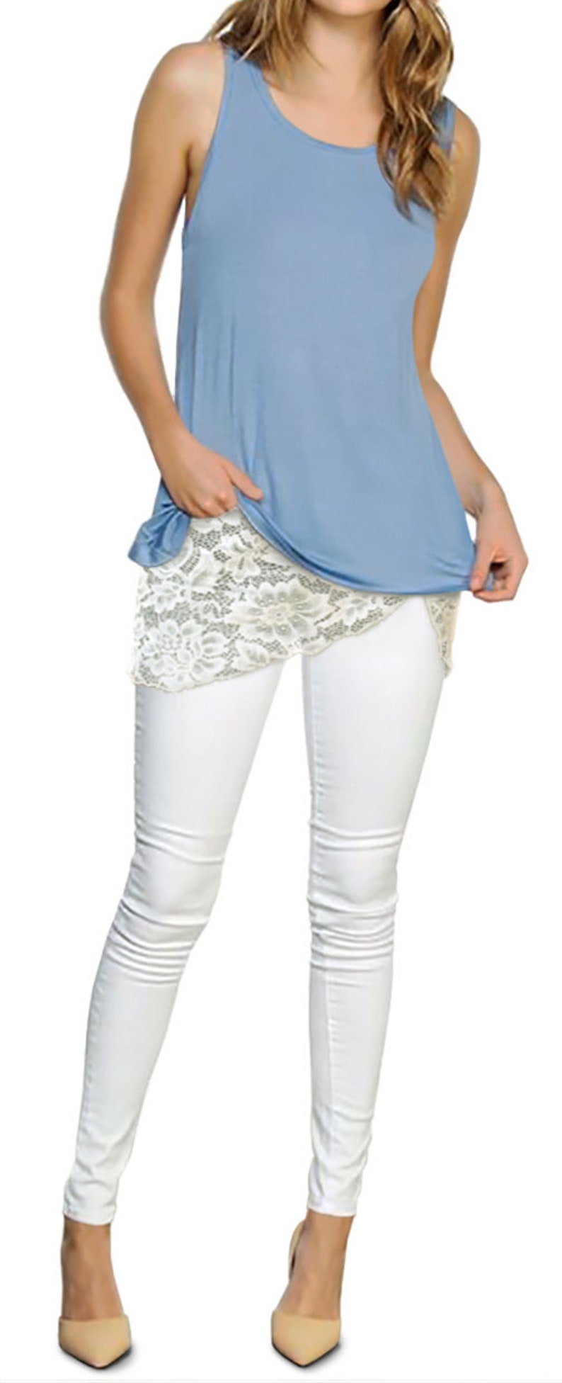 Ivory Lace Stella Booty Shawl, shirt extender, layering skirt, yoga pants, yoga skirt, festival skirt, image 5