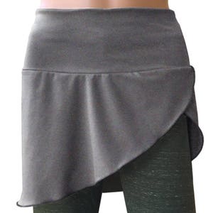 Pepper Gray Lauren Booty Shawl, shirt extender, layering skirt with pocket, festival skirt, yoga skirt, pixie skirt, leggings, yoga pants image 2