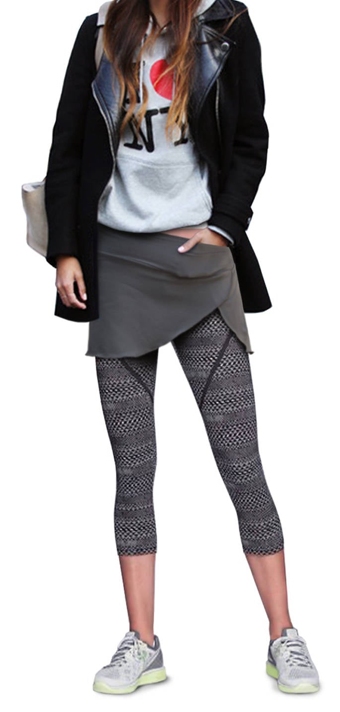 Charcoal Ponte Roma Lauren Booty Shawl: Layering Skirt, Shirt extender