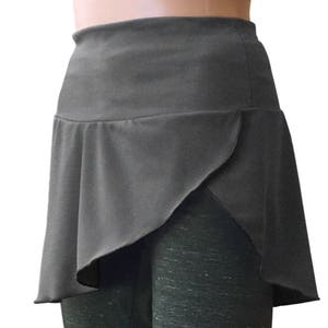 Pepper Gray Lauren Booty Shawl, shirt extender, layering skirt with pocket, festival skirt, yoga skirt, pixie skirt, leggings, yoga pants image 3