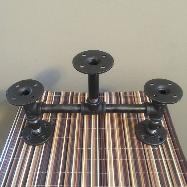 Rustic Triple Iron Pipe Candle Holder Rustic Cottage Chic Etsy