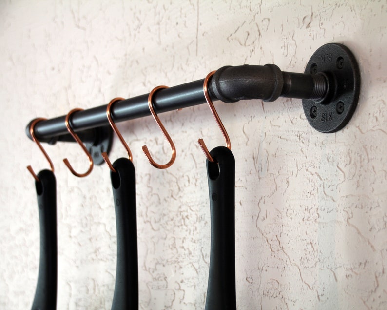 24 Kitchen Pipe Pot Rack Holder Rustic Cottage Style Etsy