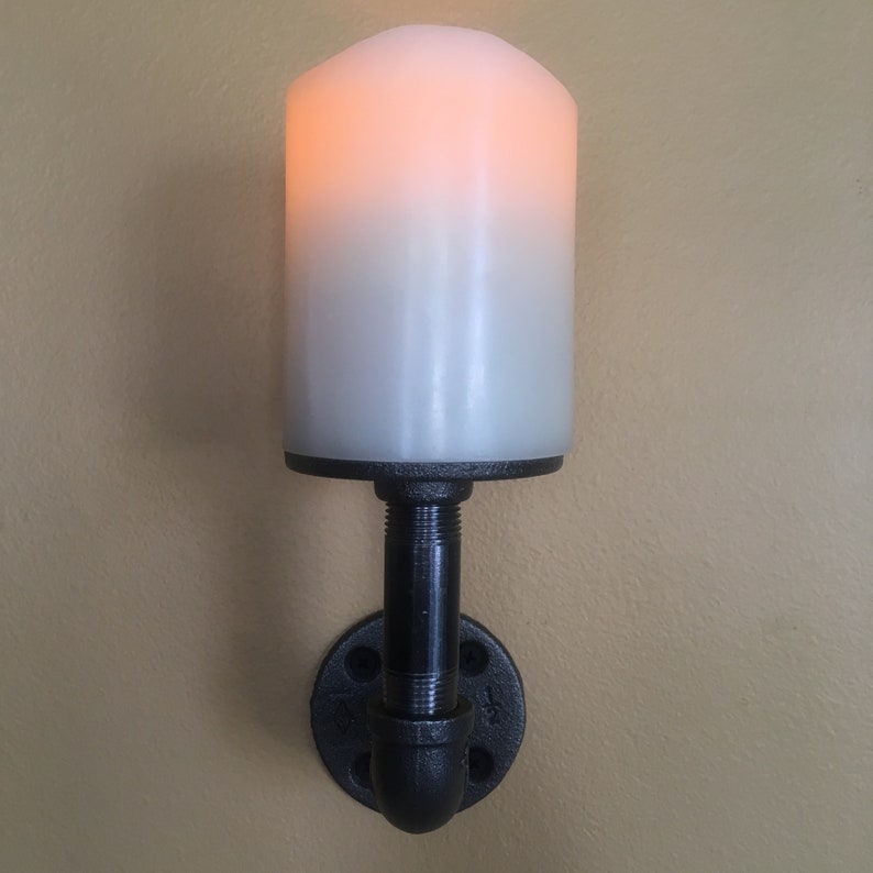 Industrial Candle Wall Sconce Rustic Cottage Chic Etsy