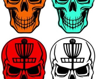 Disc Golf Skull Decal, Disc Golf, Disc Golf Decal, car decal, skull decal, disc golf car decal