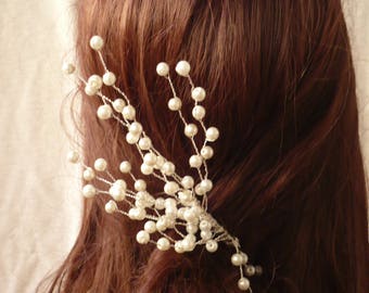 Ivory Pearls Hair Comb, Crystal Pearls Comb, Bride Comb, Bride Hairpiece, Bridal Hair Comb, Bridal Headpiece, Bridal Accessories Hair