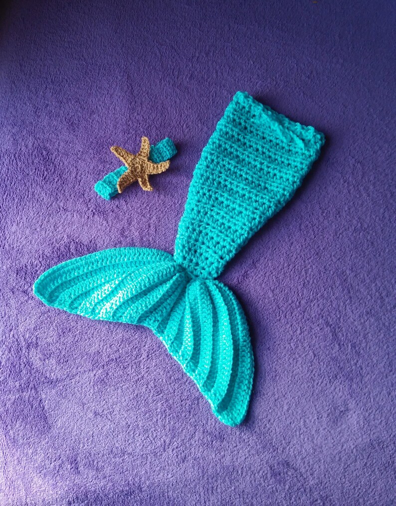 Baby Crochet Mermaid Tail with Starfish Headband Set Custom | Etsy
