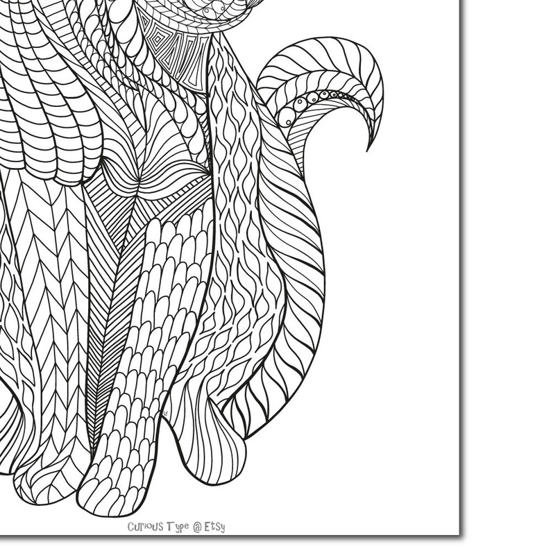Inked Cat Colouring Page Vector PDF File | Etsy