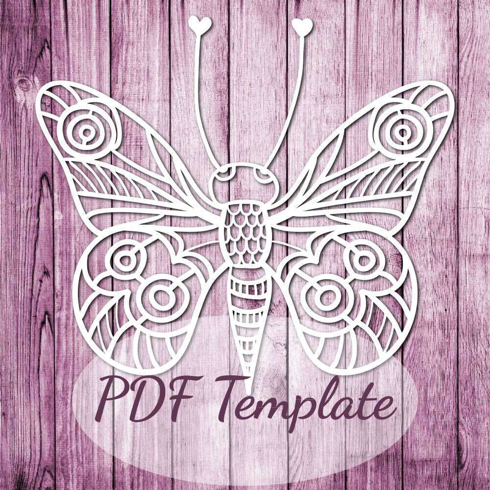 papercut template pdf butterfly printable pdf cut etsy
