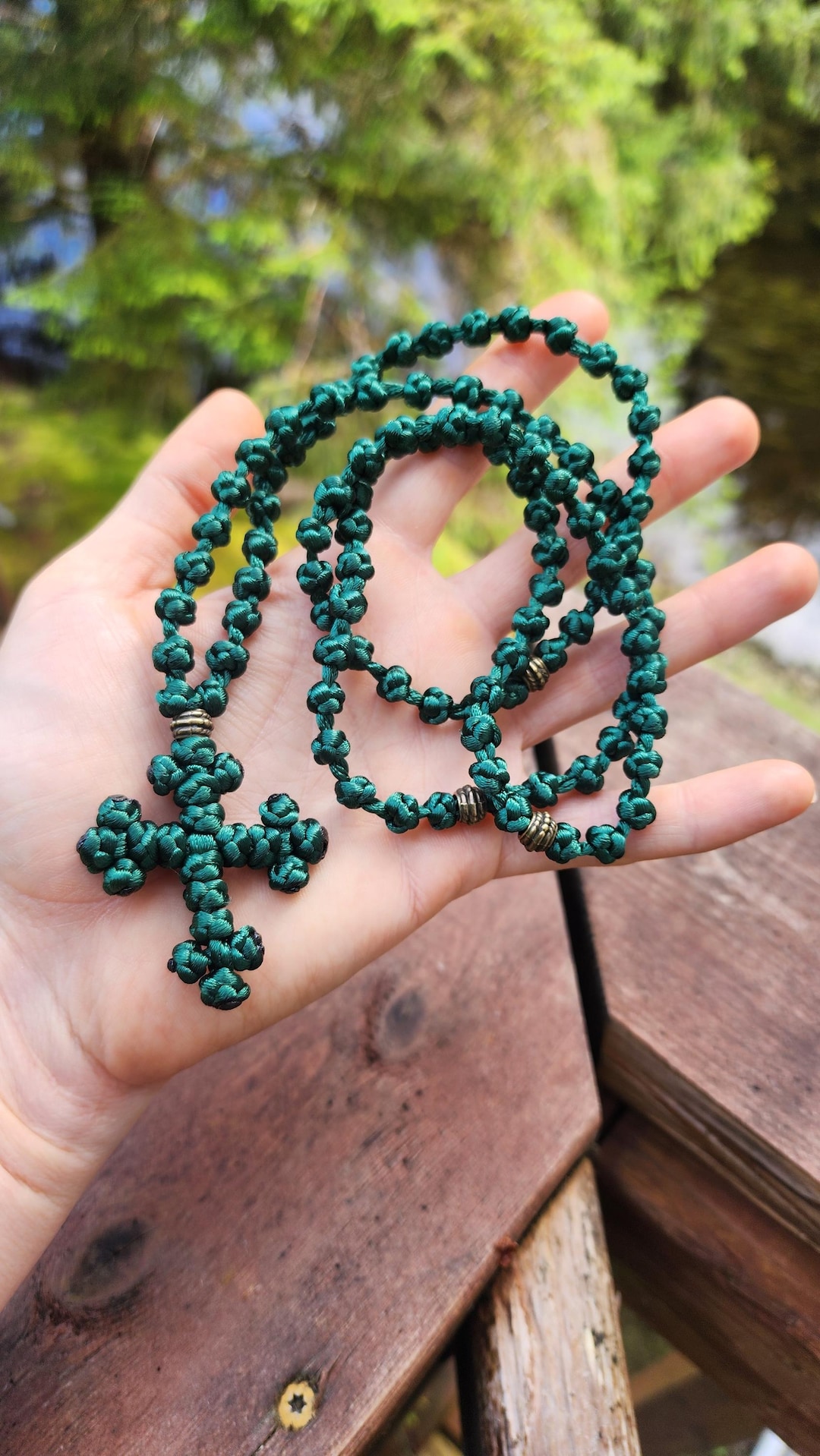Praye Rope Komboskini/orthodox Prayer Rope 100 Knot- Dark Green - Etsy
