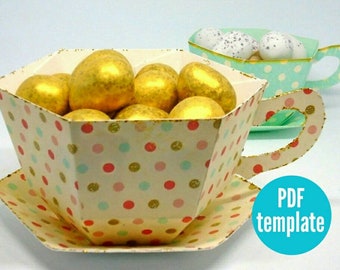 teacup template etsy