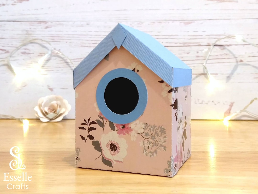 Bird House Favour Box SVG PDF Template. DIY Bird House Party Favour