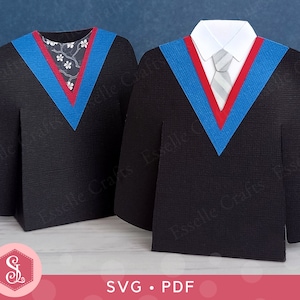 Afstudeerjurk doos SVG + pdf-sjablonen. Award-cadeaukaarthouder. Bedankdoosje voor afstuderen. Cricut silhouet gesneden bestand. Geschenkdoos diploma diploma.