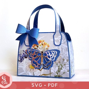 Sac cadeau papillon SVG + modèles PDF. Cadeaux de mariage. Fichier de coupe Cricut Silhouette. Porte-monnaie en papier. Coffret cadeau sac à main. Sac cadeau de fête.