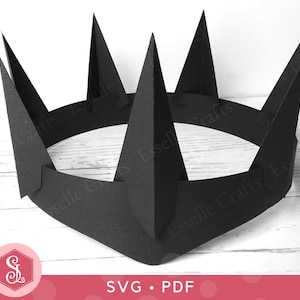 Evil Queen Crown SVG + PDF Templates, Halloween Huntsman Costume Headpiece, Regina Ravenna Gothic Crown, Printable Dark Queen Crown