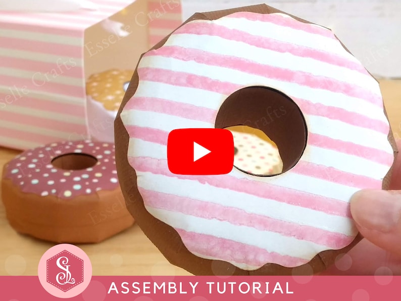 Doughnut Favour Box SVG PDF Templates. Doughnut Treat Box. Doughnut Party Box. Printable Donut Favor Box. 3D Doughnut Cut File. zdjęcie 4