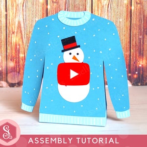 Novelty Christmas Jumper Ugly Sweater Paper Craft Gift Box Bundle