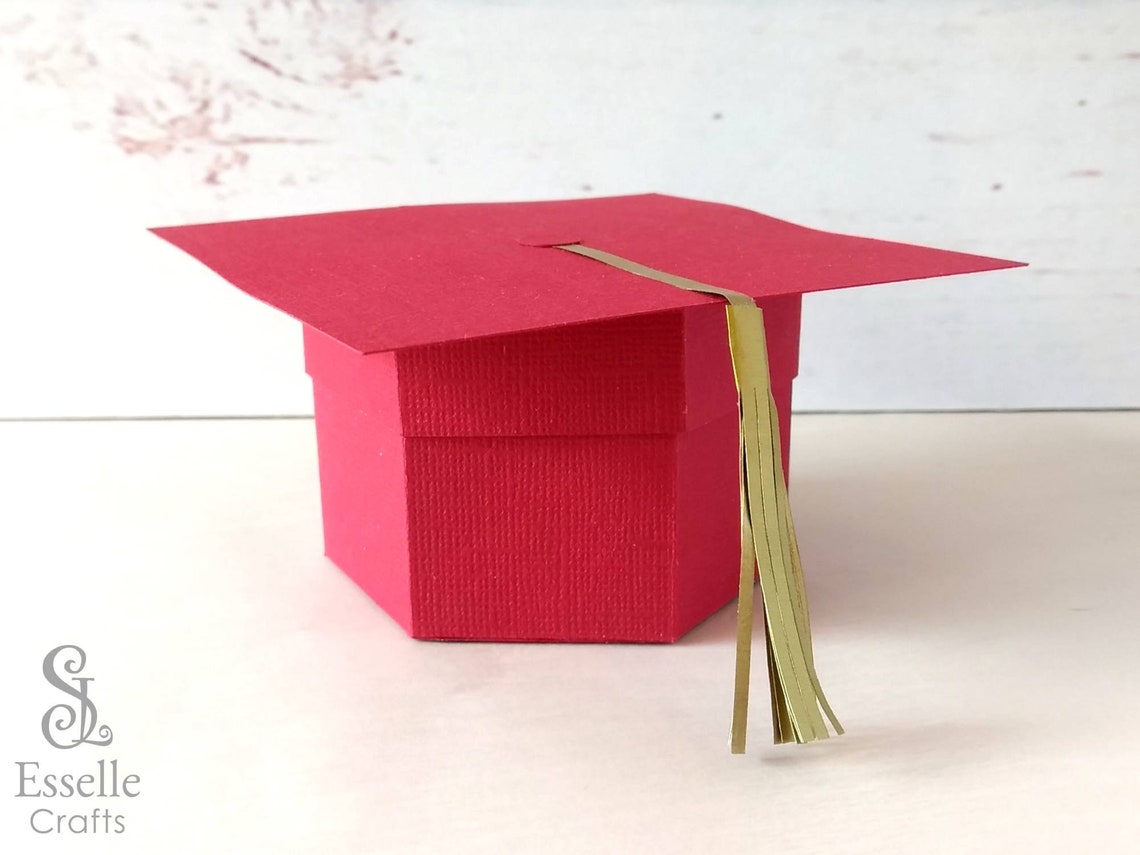 Graduation Cap Gift Box SVG PDF Template. Mortar Board Gift Etsy