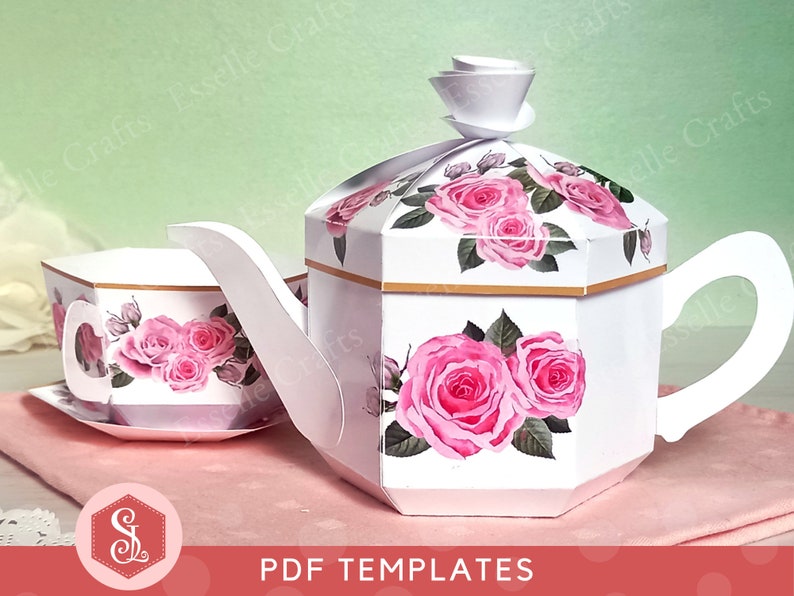 Printable PDF Rose Tea Party Set