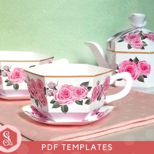 Printable PDF Rose Tea Party Set