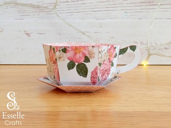 Download Teacup And Saucer Favour Svg Pdf Template Tea Party Gift Etsy