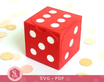 Dice Favour Boxes SVG + PDF Templates. Casino Gift Box. Lucky Dice. Las Vegas Theme. Dice Treat Boxes. Cricut Cut File. Printable Template.