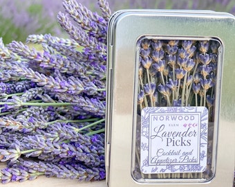 Lavender appetizer cocktail picks