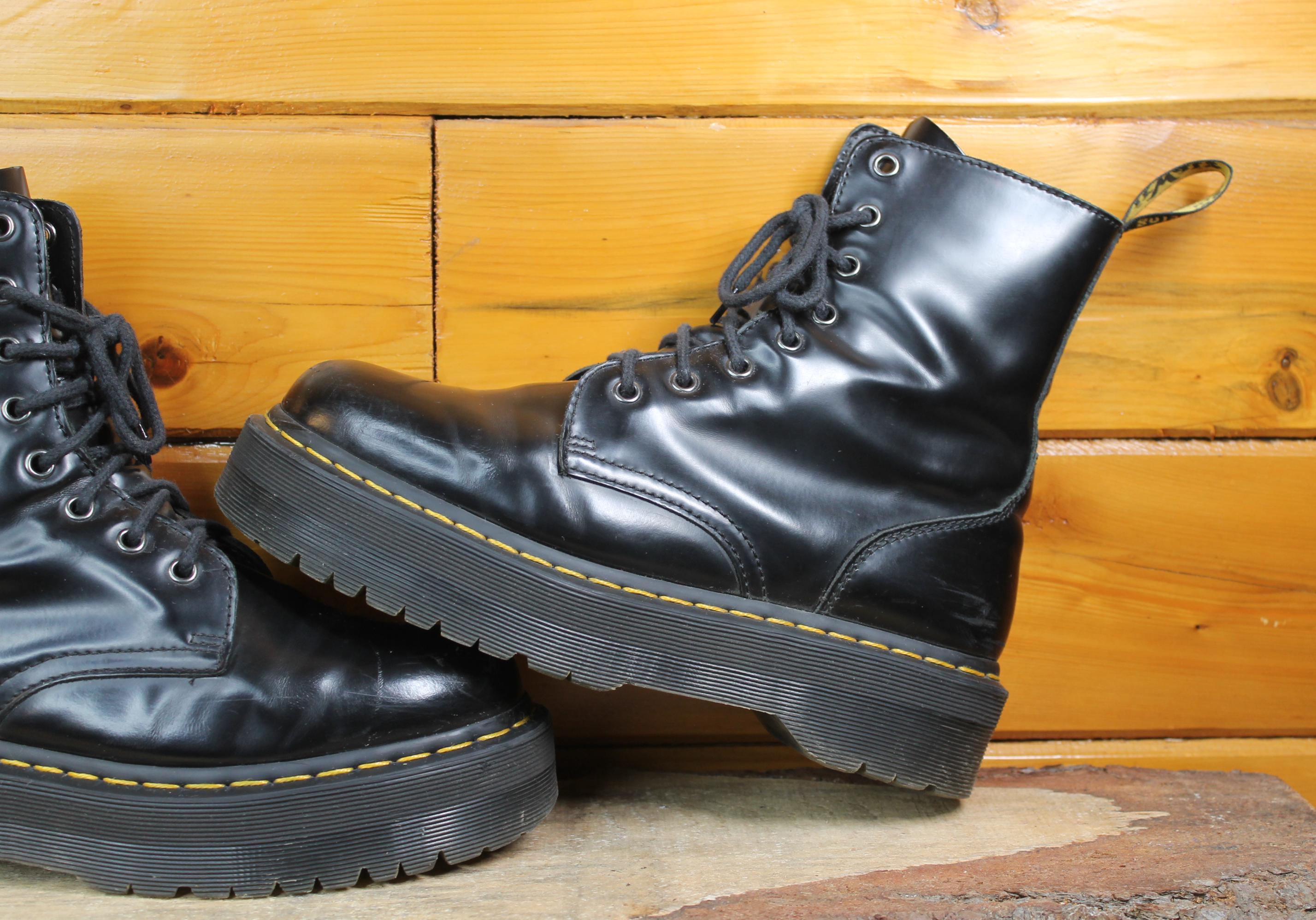 Vintage Dr. Doc Martens Air Wair Jadon 8 Eye Black Leather Boot