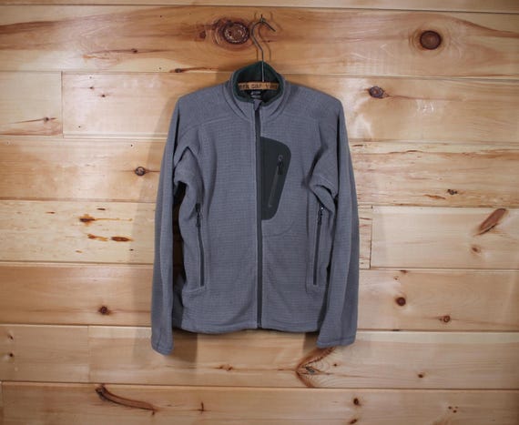 Vintage Mountain Equipment Co-Op MEC Grey Fleece Full Zip Light Jacket Adult Size Medium