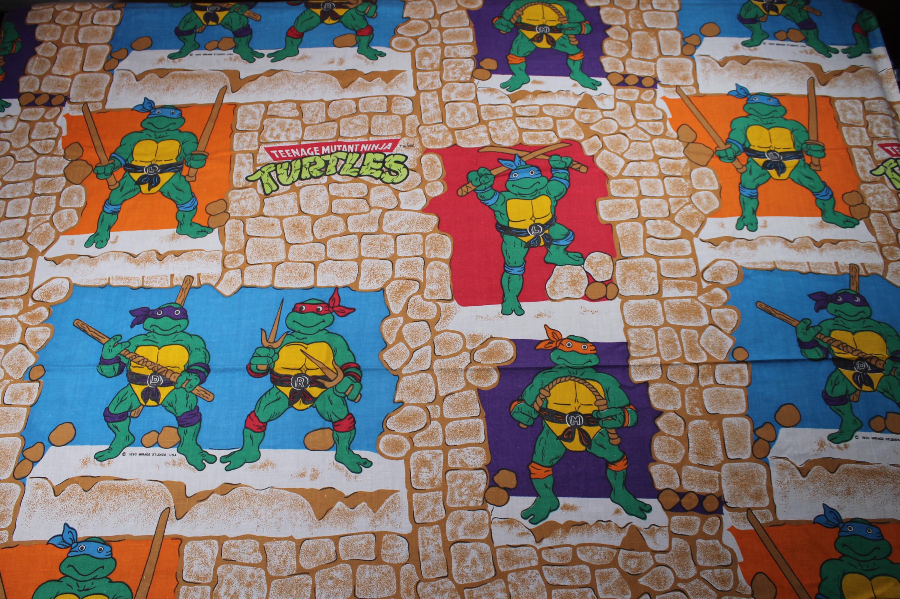 Vintage Teenaged Mutant Ninja Turtles 1990 TMNT Themed Flat