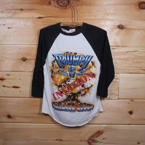 Vintage Triumph Thunder Seven World Tour Raglan Concert T