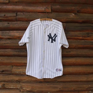 Vintage New York Yankees #4 Lou Gehrig Button Up Majestic Baseball Jersey Adult Size XL