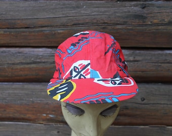 Vintage Wendy's Red Fast Food Employee Snapback Hat Adjustable Adult Size