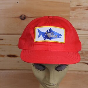 Gorra de pesca vintage April Point BC, color rojo, ajustable, talla para adultos