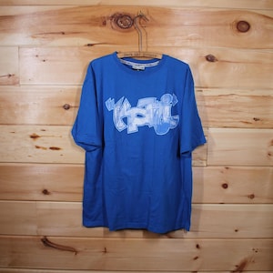 Vintage Karl Kani Blue Graffiti 90s Hip Hop T-Shirt Adult Size 2XL