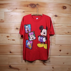 Vintage Disney Mickey Mouse and Friends Red T-Shirt Adult Size 2XL