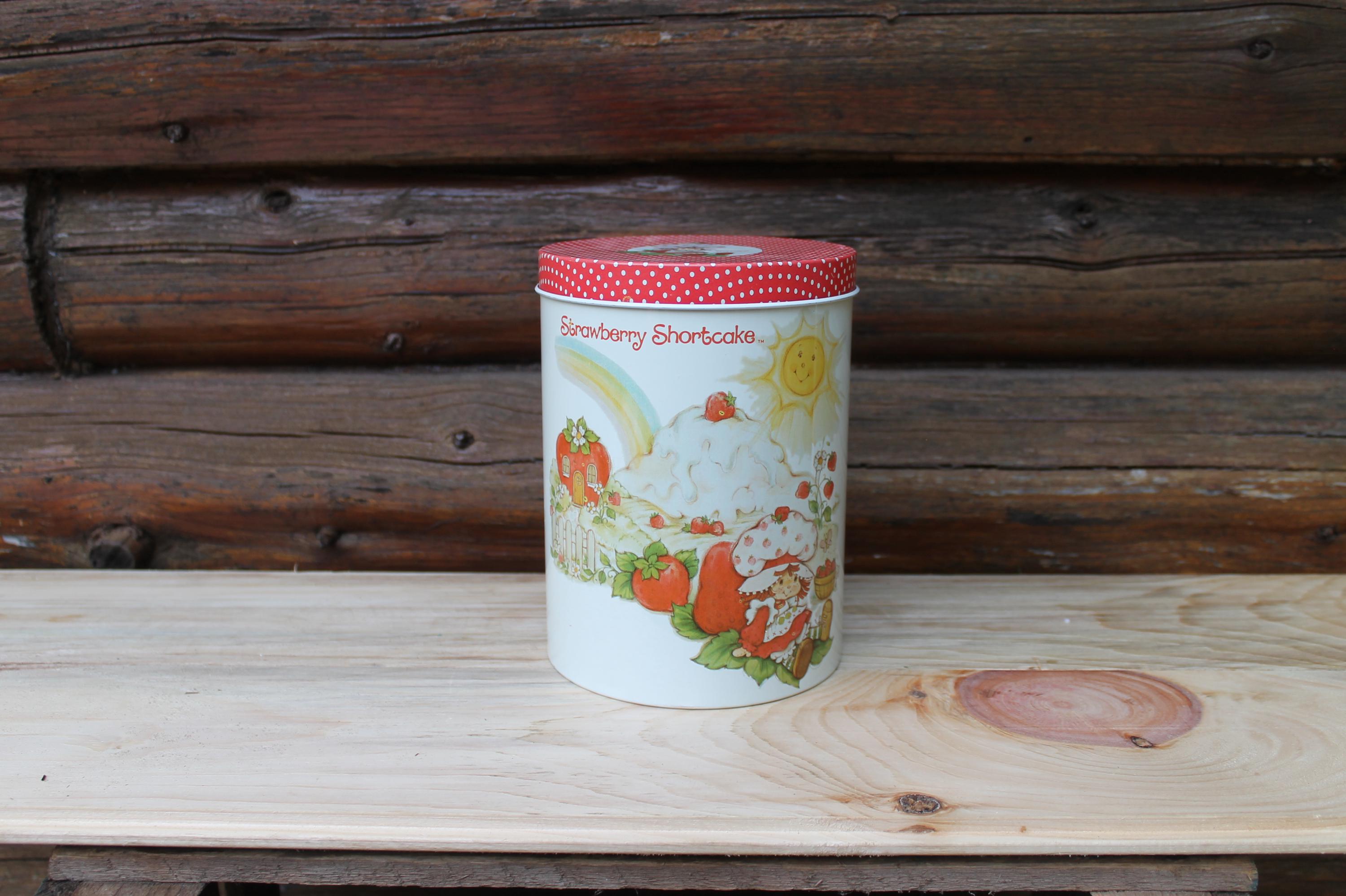 Vintage Strawberry Shortcake Cheinco Metal Tin Kitchen Canister