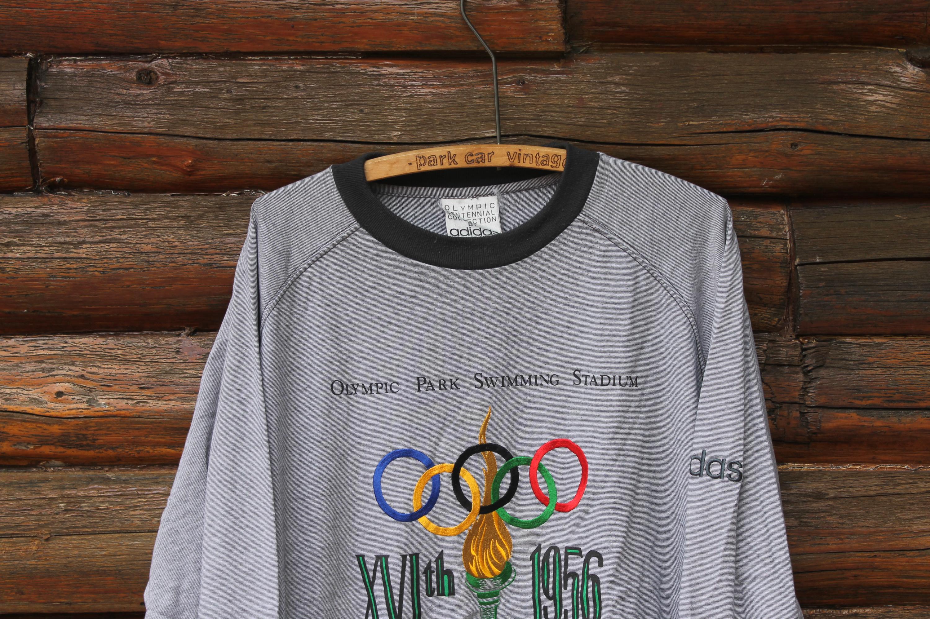 Vintage Adidas Olympic Centennial Collection Swimming Stadium Grey