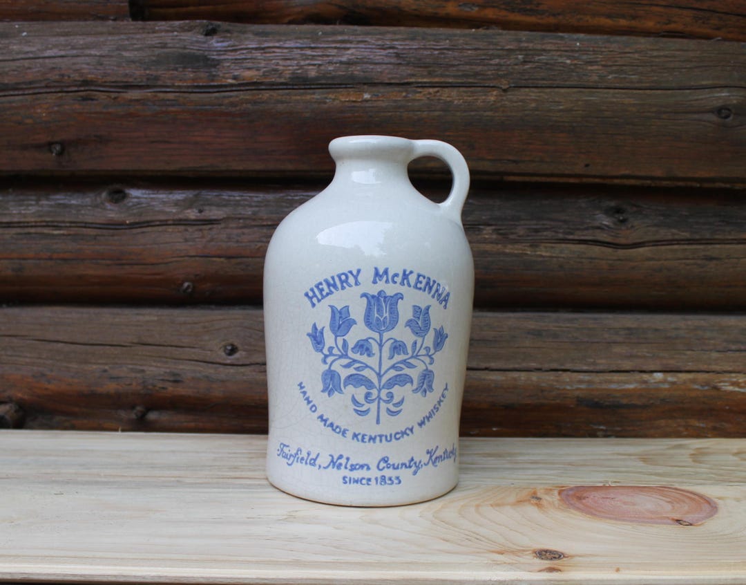 Vintage Henry Mckenna Pottery Crock Kentucky Whiskey Jug Cream