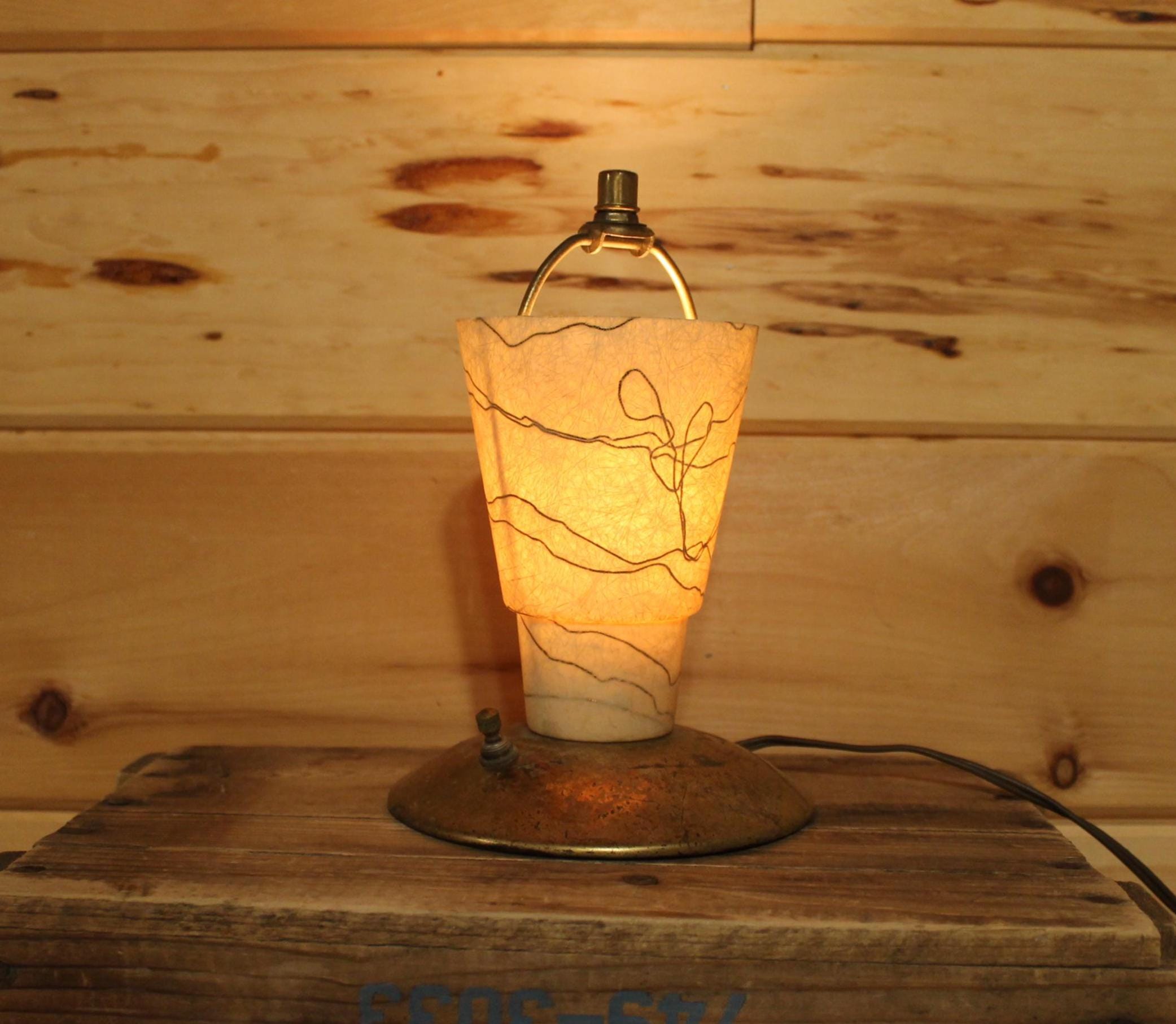 50ｓ Wood ＆ Fiberglass lamp Vintage 50s Fiberglass Lamp - Etsy Australia