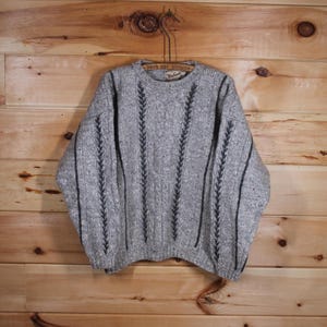 Vintage Woolrich Wolle Anthrazit weicher Strickpullover Erwachsenengröße L